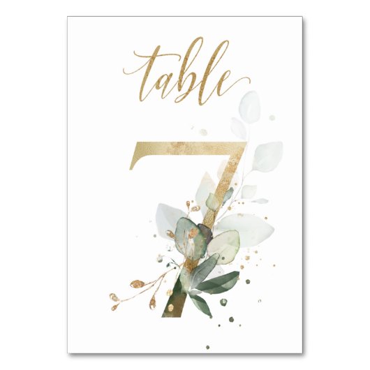 Groene Gouden Bladeren Tafel 7, Tafelnummer (Voorkant)