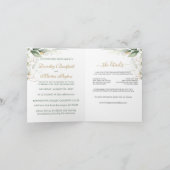 Groene & gouden bladervulling Opgevouwen Trouw Uit (Binnen)