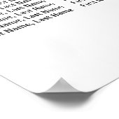 Groene gouden bloemen 8 Tables Wedding Seding Char Poster (Hoek)