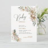 Groene & Gouden Boho Botanische Baby Sprinkle Kaart (Staand voorkant)