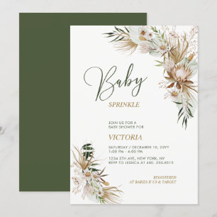 Groene & Gouden Boho Botanische Baby Sprinkle Kaart