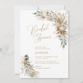 Groene & Gouden Boho Botanische Bruidsdouche Kaart (Voorkant)