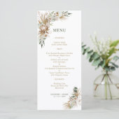 Groene & Gouden Boho Botanische Trouwmenu's Menu (Staand voorkant)