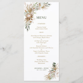 Groene & Gouden Boho Botanische Trouwmenu's Menu