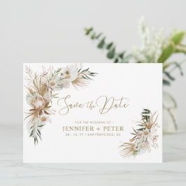 Groene & Gouden Boho Trouwkaart 'Save The Date' Save The Date