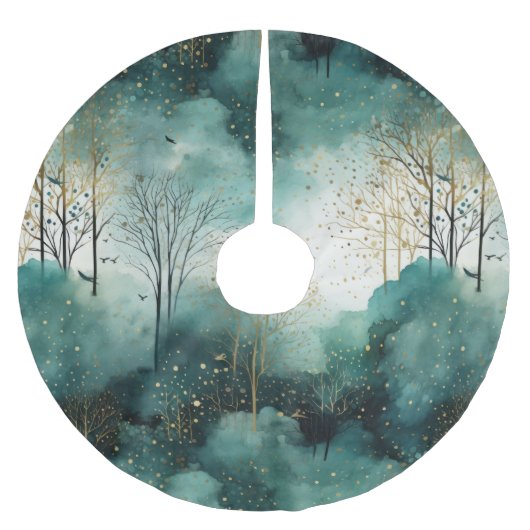 Groene Gouden Bomen Kerst Kerstboom Rok (Voorkant)