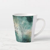 Groene Gouden Bomen Kerst Latte Mok (Rechts)