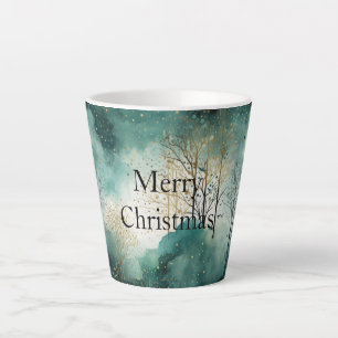 Groene Gouden Bomen Kerst Latte Mok