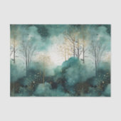 Groene Gouden Bomen Kerst Tissuepapier (Voorkant)