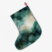 Groene Gouden Bomen Kerstnaam Grote Kerstsok (Achterkant (Hangend))