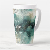 Groene Gouden Bomen met Vogels Kerst Latte Mok (Rechterhoek)