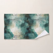 Groene Gouden Bomen met Vogels Kerstmis Bad Handdoek (Handdoek)