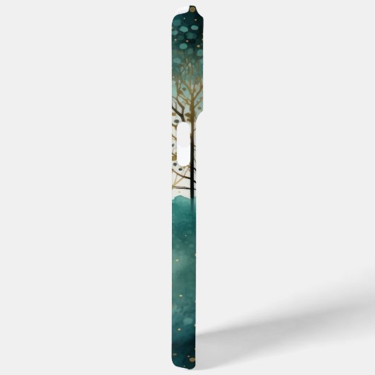 Groene Gouden Bomen Met Vogels Kerstmis Case-Mate iPhone Case (Achterkant / Rechts)