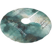 Groene Gouden Bomen Met Vogels Kerstmis Kerstboom Rok (Gekanteld)