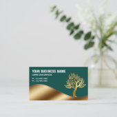 Groene Gouden Boom Tuinieren Landscaping Gazonverz Visitekaartje (Staand voorkant)