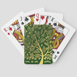 Groene gouden boom van de Greenery Foliage Spring Pokerkaarten