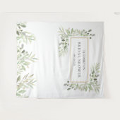 Groene Gouden Bruidsfeest Fotocabine Achtergrond Wandkleed (Voorkant (horizontaal))