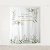 Groene Gouden Bruidsfeest Fotocabine Achtergrond Wandkleed (Voorkant)