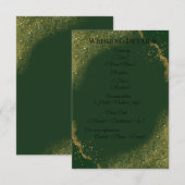 Groene & Gouden Bruiloftdetails Kaart met Glans (Voorkant / Achterkant)
