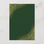 Groene & Gouden Bruiloftdetails Kaart met Glans (Achterkant)