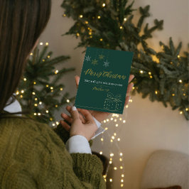 Groene & Gouden Christelijke Kerstkaart – Matt. 1: