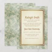  Groene Gouden College Trunk Party Kaart (Voorkant / Achterkant)