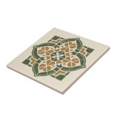 Groene, Gouden & Cream Geometrische Patroon Kerami Tegeltje (Zijkant)