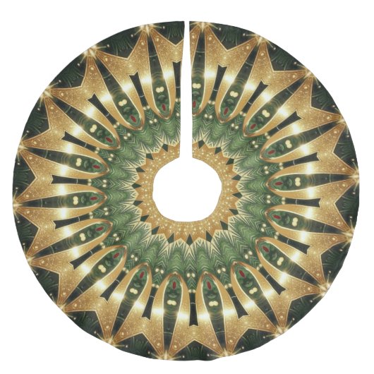 Groene Gouden Decorative Kerstboom Vloerkleed Rok (Voorkant)