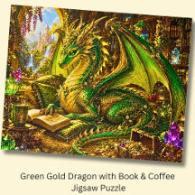 Groene Gouden Draak met Boek & Koffie