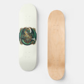 Groene & Gouden Draak met Schild Persoonlijk Skateboard (Voorkant)