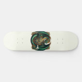 Groene & Gouden Draak met Schild Persoonlijk Skateboard (Horizontaal)