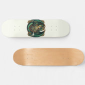 Groene & Gouden Draak met Schild Persoonlijk Skateboard (Horizontaal)