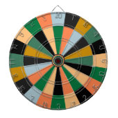 Groene gouden en Oranje spelkamerkleuren Dartbord (Voorkant)
