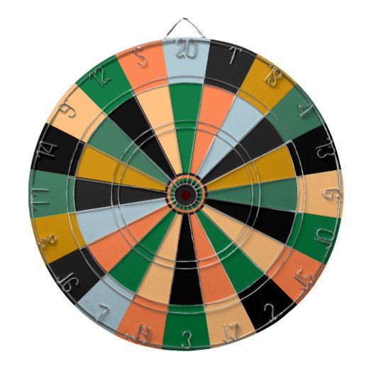Groene gouden en Oranje spelkamerkleuren Dartbord (Voorkant)