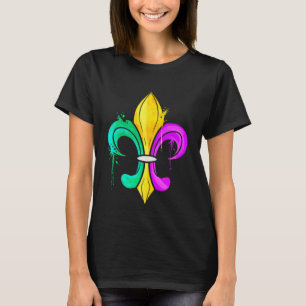 Groene Gouden En Paarse Fleur De Lis Voor Mardi Gr T-shirt