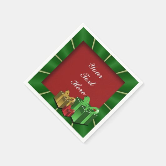 Groene gouden en rode kerstdozen Napkins Servet (Hoek)