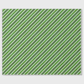 Groene, gouden en witte kerststrepen cadeaupapier (Vlak)