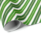 Groene, gouden en witte kerststrepen cadeaupapier (Rol Hoek)