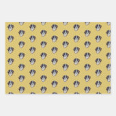 Groene, gouden en witte Sint Bernard illustratie Inpakpapier Vel (Voorkant 2)