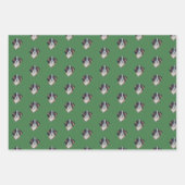 Groene, gouden en witte Sint Bernard illustratie Inpakpapier Vel (Voorkant)