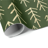 Groene gouden feestdag - Boom Patroon Cadeaupapier (Rol Hoek)