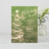Groene & gouden feestdag kaart (Staand voorkant)