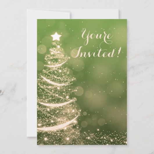 Groene & gouden feestdag kaart (Achterkant)