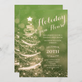 Groene & gouden feestdag kaart (Voorkant / Achterkant)