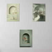 Groene & Gouden Folie Minimalistische Muurkunst Muurkunst Sets (Voorkant)