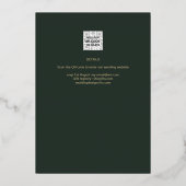 Groene Gouden Folie Script Elegante Moderne Bruilo Uitnodiging (Achterkant)