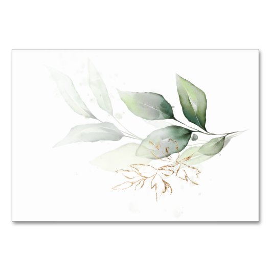 Groene gouden gebladerte Place Card Table Kaart (Achterkant)