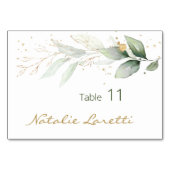 Groene gouden gebladerte Place Card Table Kaart (Voorkant)