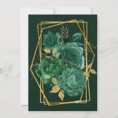 Groene gouden geometrische Floral Couples Shower I (Achterkant)