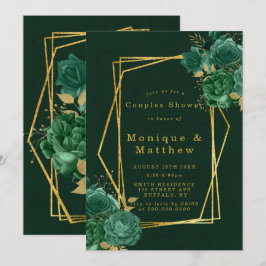 Groene gouden geometrische Floral Couples Shower I
